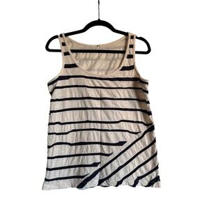 Vacation Spring Casual JCrew Womens Striped‎ Tank Top Textured Sleeveless Size M